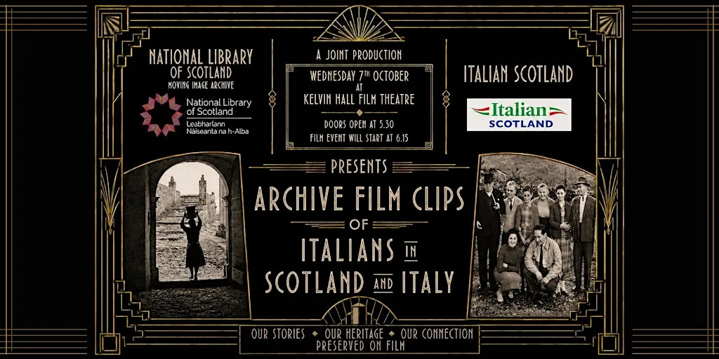 Archive Film Clips of Italians in Scotland and Italy at Kelvin Hall Film Theatre