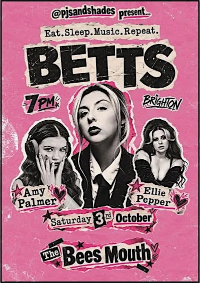 'Betts' (+band) live at Bees Mouth, support from Amy Palmer & Ellie Pepper at The Bee's Mouth