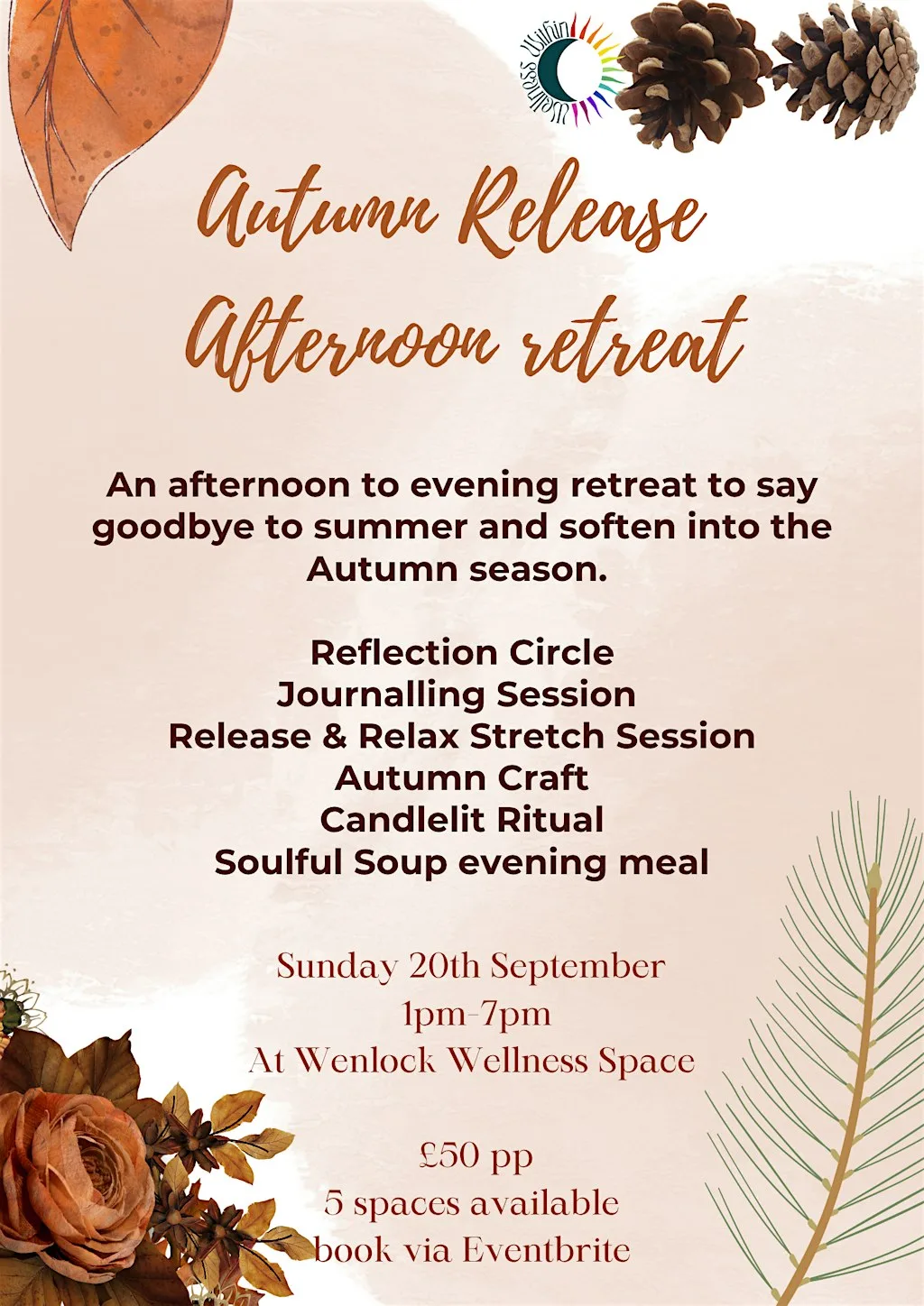 Autumn Release - Afternoon Retreat at Wenlock Wellness Space - 12 High Street