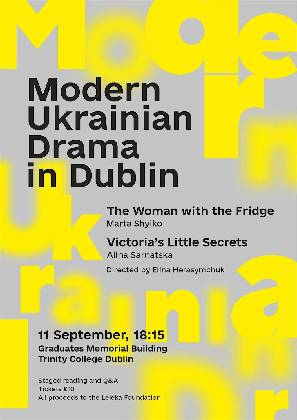 Modern Ukrainian Drama in Dublin at Trinity College Dublin