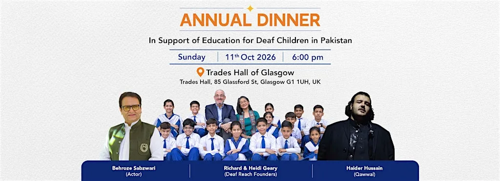 Deaf Reach UK - Glasgow Annual Fundraising Dinner at Trades Hall Of Glasgow