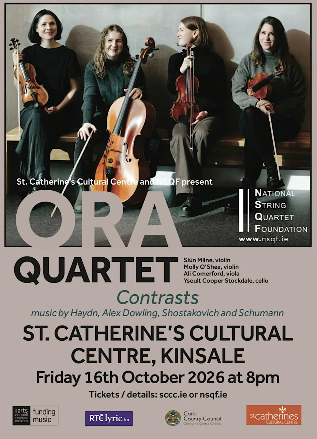 Ora Quartet comes to St Catherine’s Kinsale at St Catherine's Cultural Centre