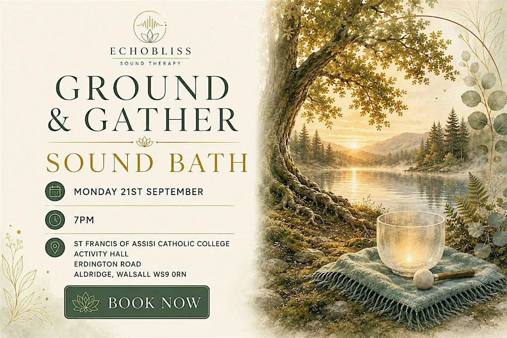 'Ground and gather' sound bath experience in Aldridge at St.Francis Of Assisi Catholic College, Activity Hall