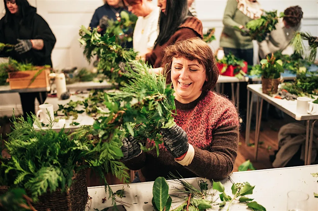 2 for £60 Christmas wreath-making workshop with free prosecco & cake!