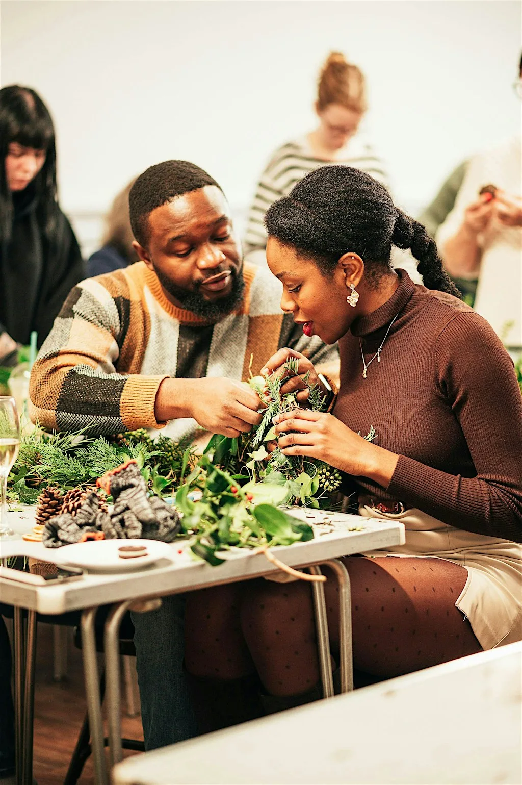 2 for £60 Christmas wreath-making workshop with free prosecco & cake! at Ambush Furniture & Thrift