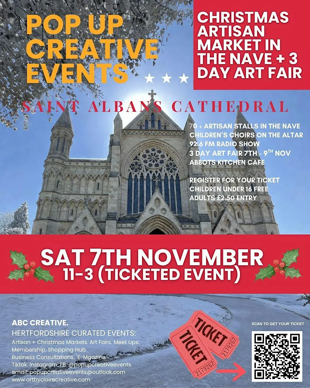 St Albans Cathedral + Christmas Artisan Market + 3 Day Art Fair