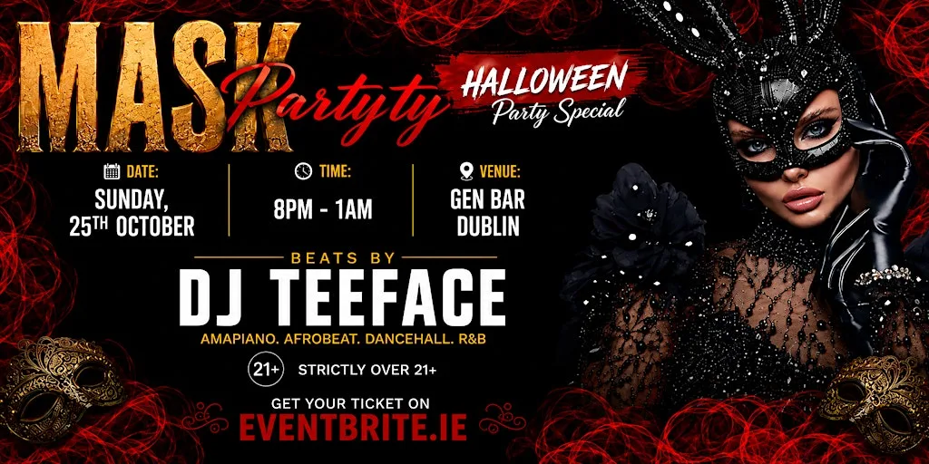 HALLOWEEN MASK PARTY SPECIAL ♠ SUN. 25TH OCT. at GEN BAR DUBLIN