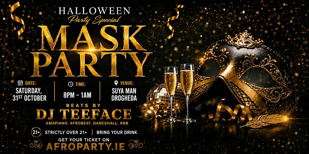 HALLOWEEN MASK PARTY ♠ SAT. 31ST OCT. ♠ SUYA MAN DROGHEDA at Suya Man
