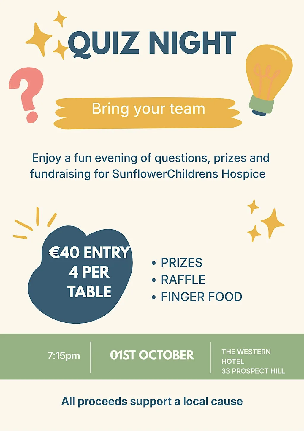 Charity table quiz at The Western Hotel