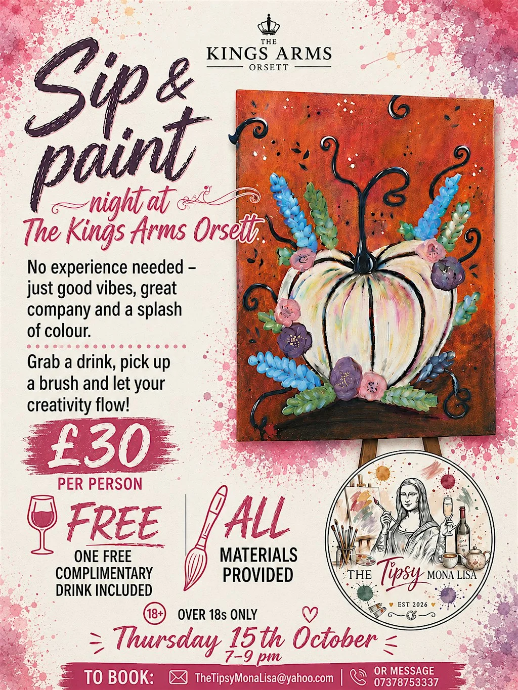 Pumpkin Sip&Paint at The Kings Arms Orsett