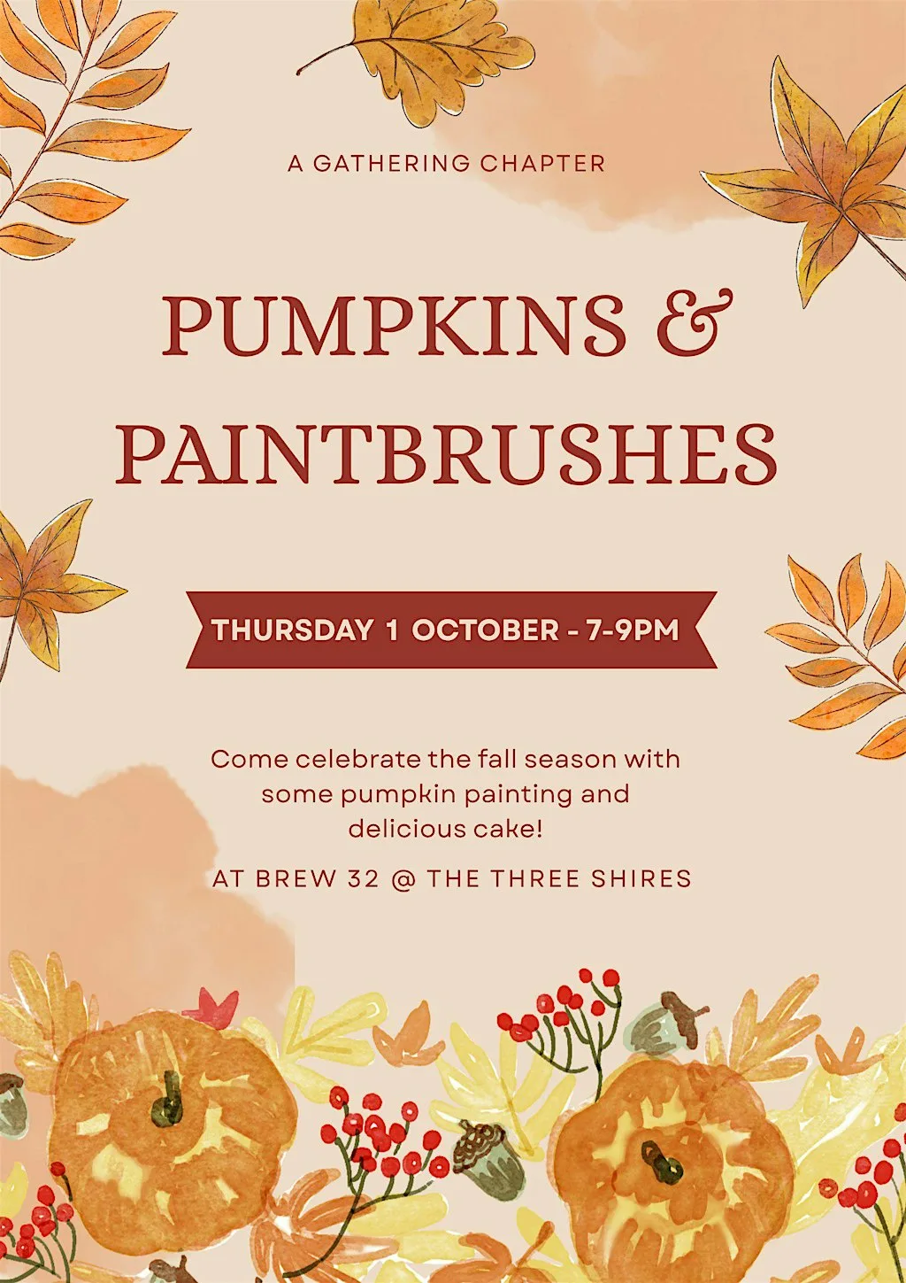 Pumpkins & Paintbrushes at Brew 32 @ The Three Shires
