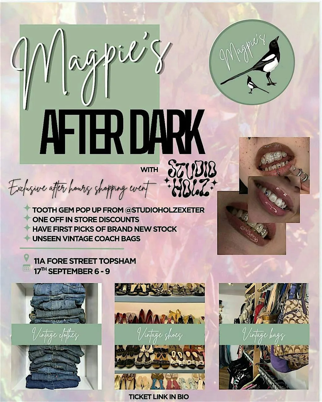 Magpies after dark