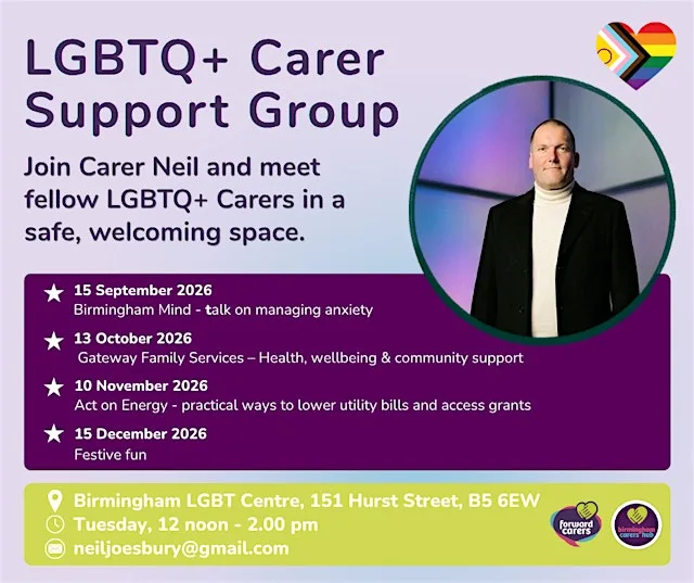 LGBTQ+ Carer Information & Wellbeing Session at Birmingham LGBT