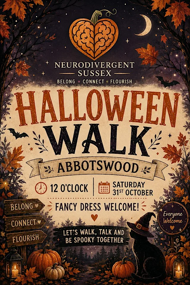 Neurodivergent Sussex Halloween Woodland Walk at Abbot's Wood