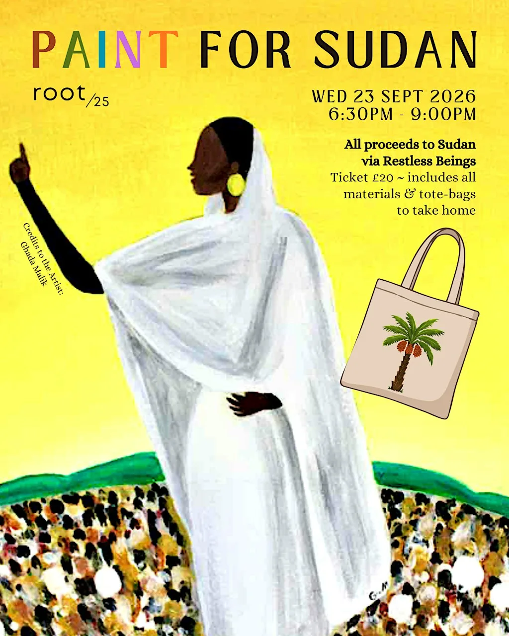Paint a tote; feed Sudan.