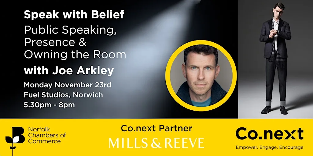 Co.next - Speak with Belief - Public Speaking, Presence and Owning the Room