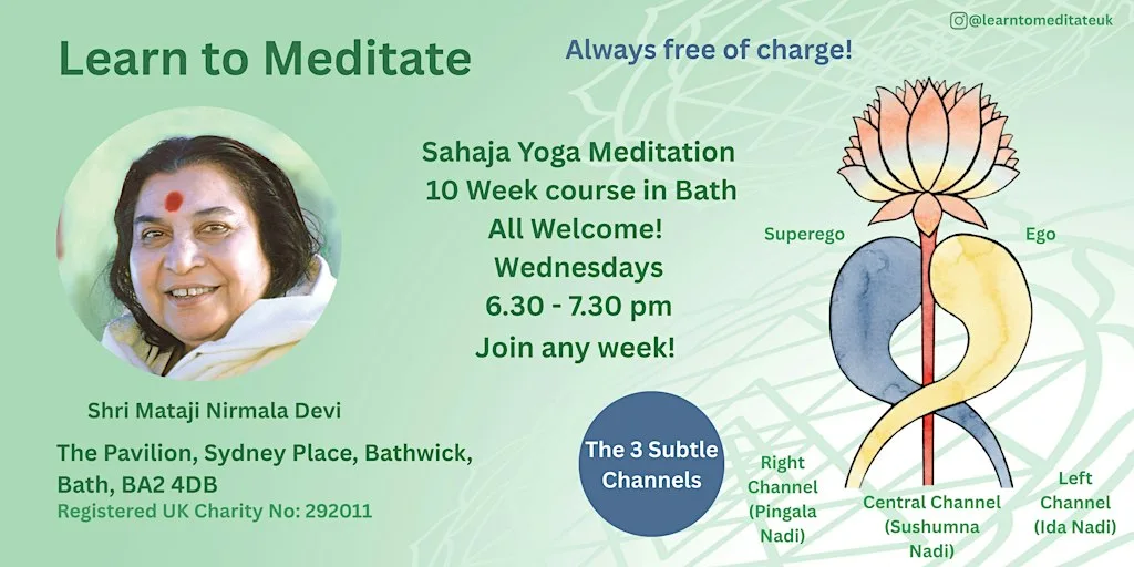 Learn to Meditate in Bath - Free 10 Week Course - 3 Subtle channels at Sydney Place