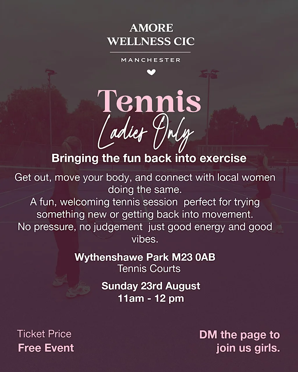 Tennis event ladies only at Wythenshawe Park