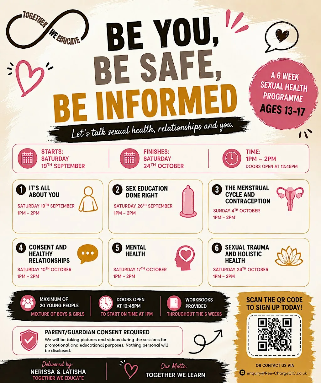 Be You, Be Safe, Be Informed: 6-Week Sexual Health Programme at Ree-Charge CIC