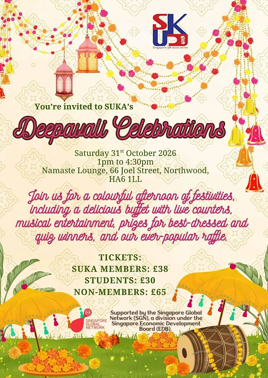 SUKA Deepavali 2026! at Namaste Lounge