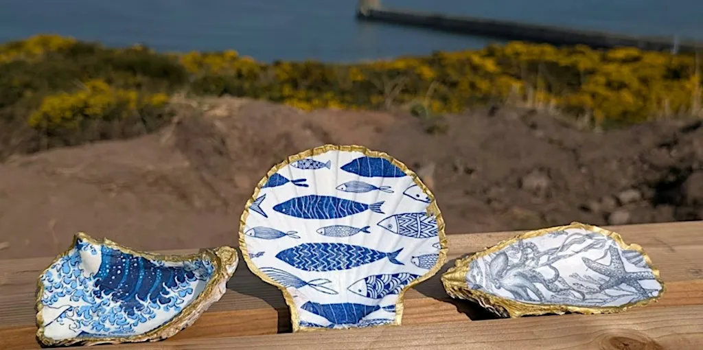 Decoupage shells workshop at Greyhope Bay Centre