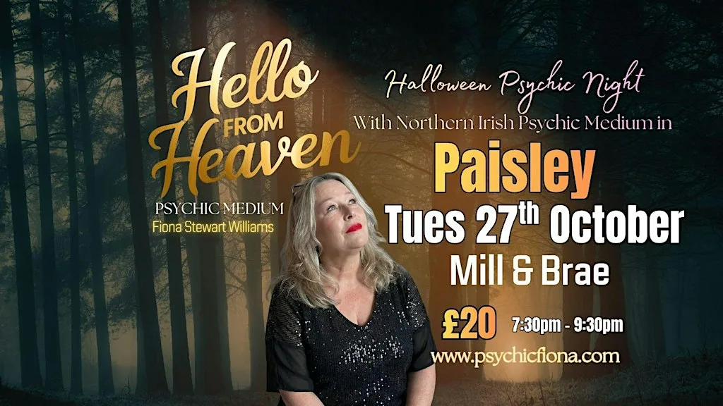 Halloween Psychic Night in Paisley, Northern Irish Psychic Medium Fiona at Mill & Brae