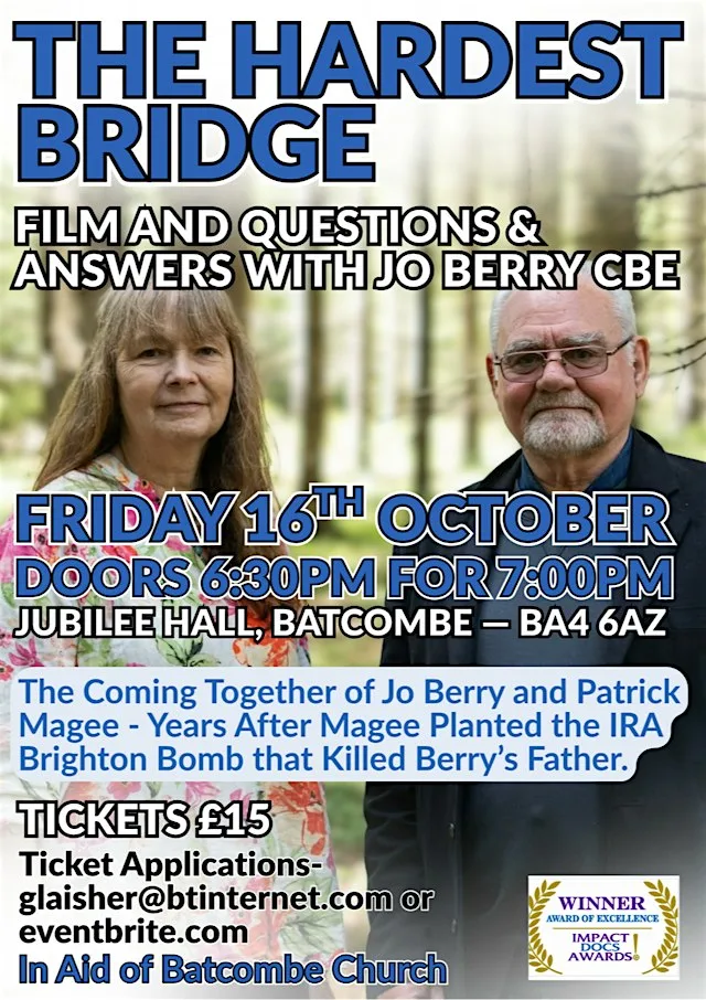 THE HARDEST BRIDGE FILM AND QUESTIONS & ANSWERS WITH JO BERRY CBE at Batcombe Village Hall Trust
