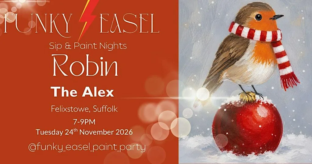 The Funky Easel Sip & Paint: The Alex in Felixstowe, Suffolk at The Alex Café Bar & Brasserie