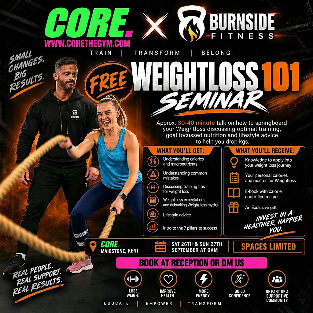 Free Weightloss 101 Seminar at CORE The Gym