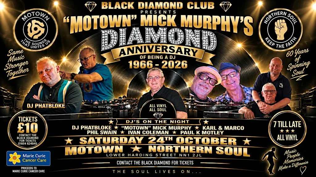 Motown Mick Murphy’s Diamond DJ Anniversary! at The Black Diamond