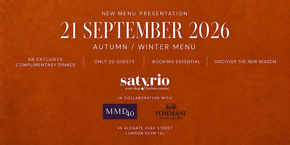 Satyrio Autumn / Winter Tasting Dinner with Tommasi Wines at Satyrio Restaurant
