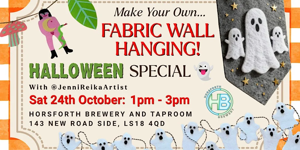 Halloween Wall Hangings! Fabric Garlands Workshop @ Horsforth Brewery