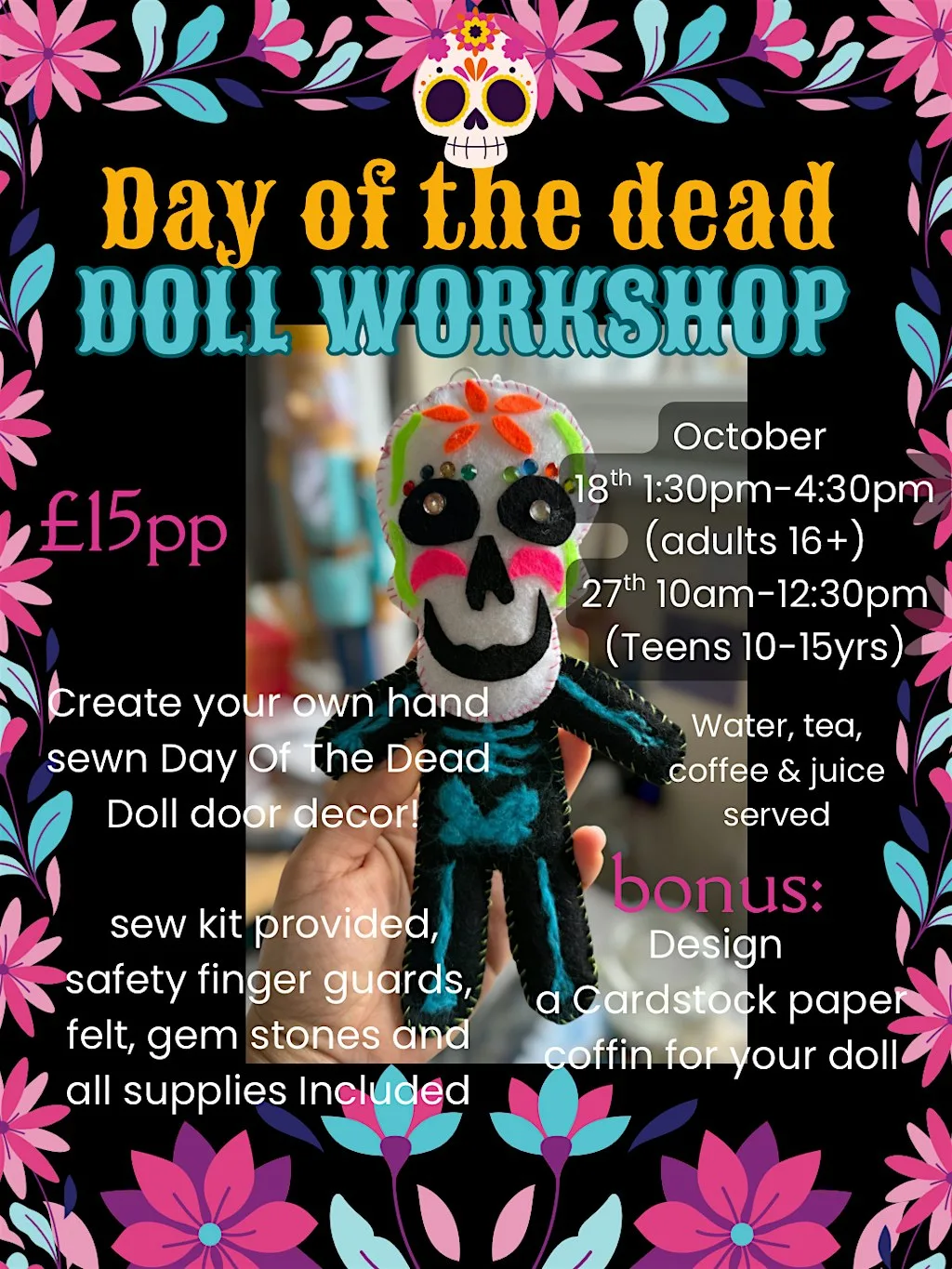 Tweens/Teens Day of Dead Doll Workshop at The North Approach Gallery