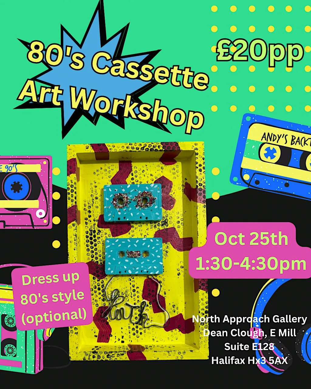 80’s cassette tape workshop at The North Approach Gallery