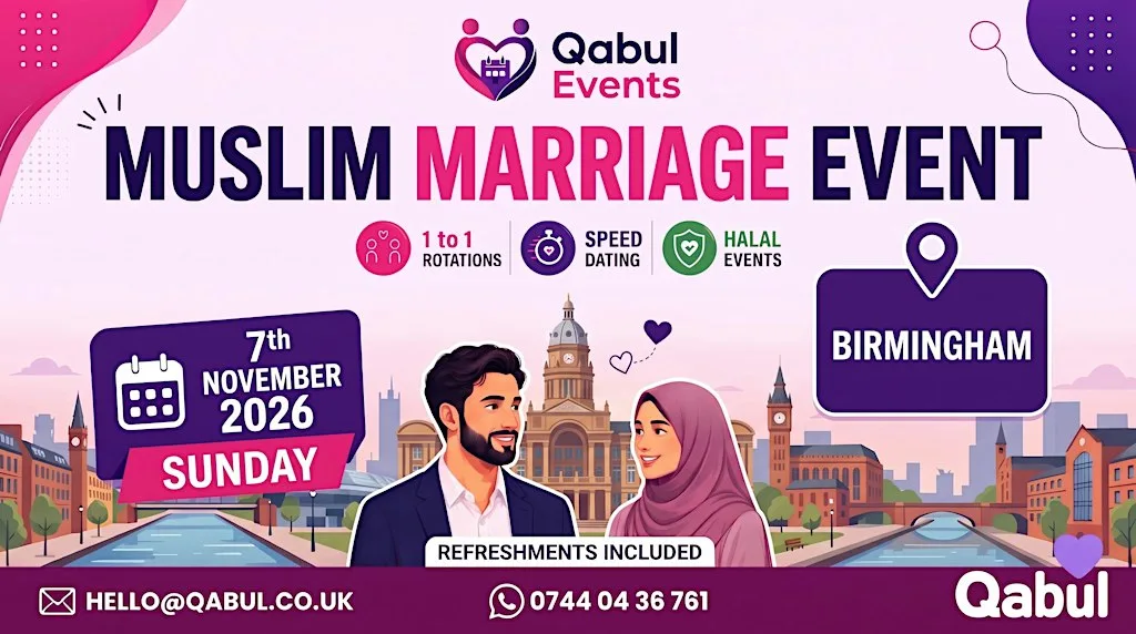 Birmingham - MUSLIM MARRIAGE EVENT | 1-to-1 Single Muslim Meetup | 7 - Nov at The Great Barr Hotel Birmingham