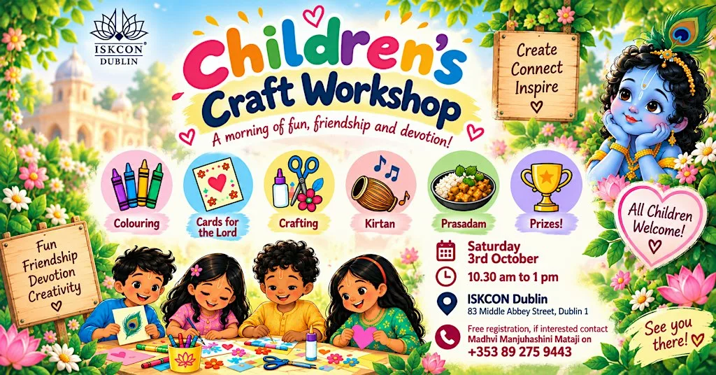 Children’s Craft Workshop at ISKCON Dublin Krishna Temple