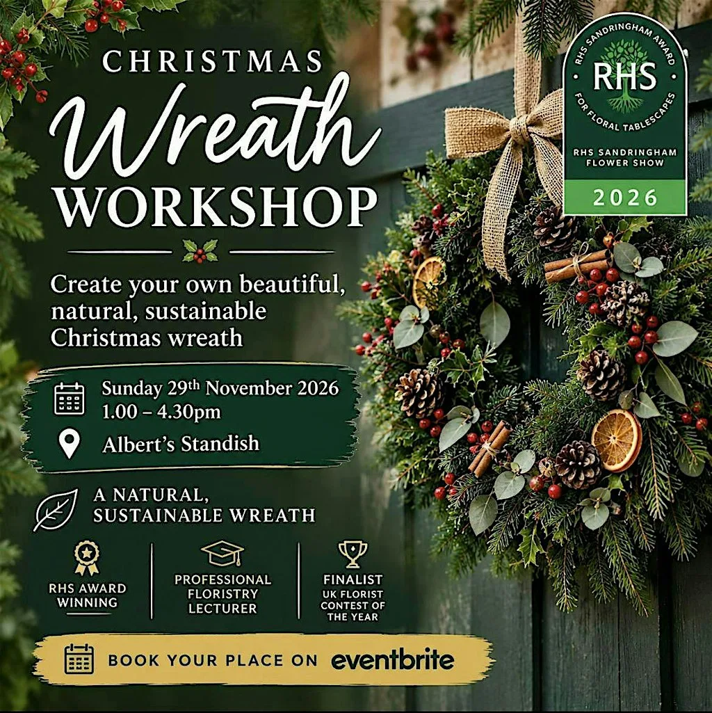 Festive Christmas door wreath making event at Alberts Standish