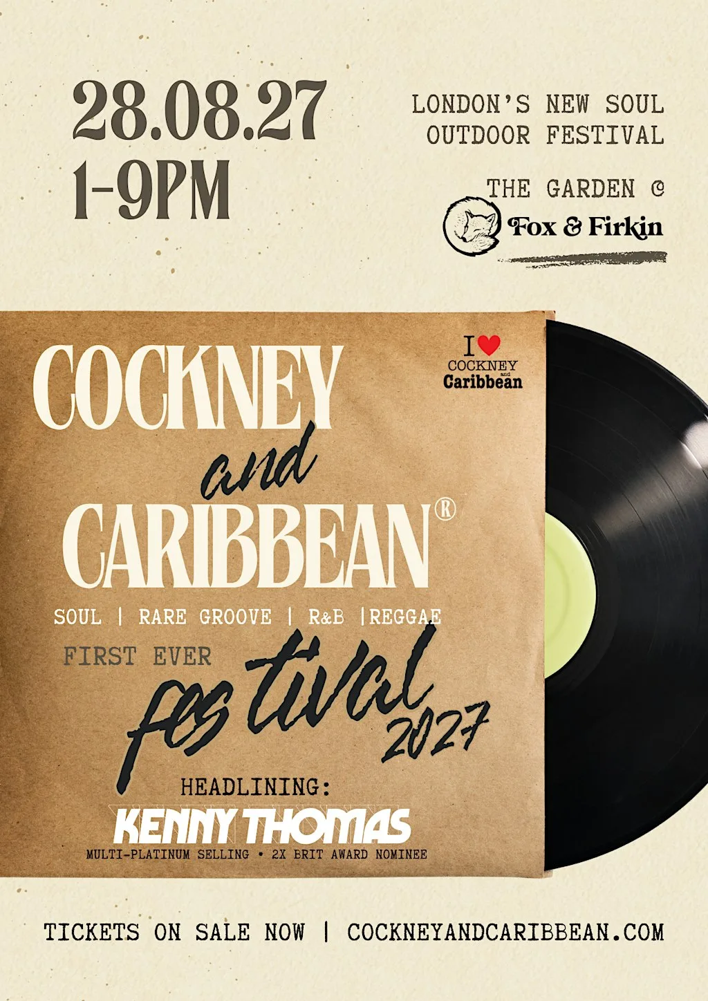 Cockney & Caribbean Festival 2027 | Headlining Kenny Thomas