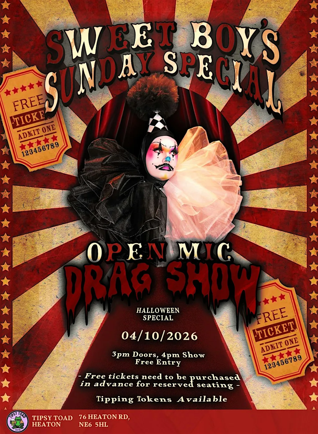 Sweet Boys Sunday Special - An Open Mic Drag Show at Tipsy Toad