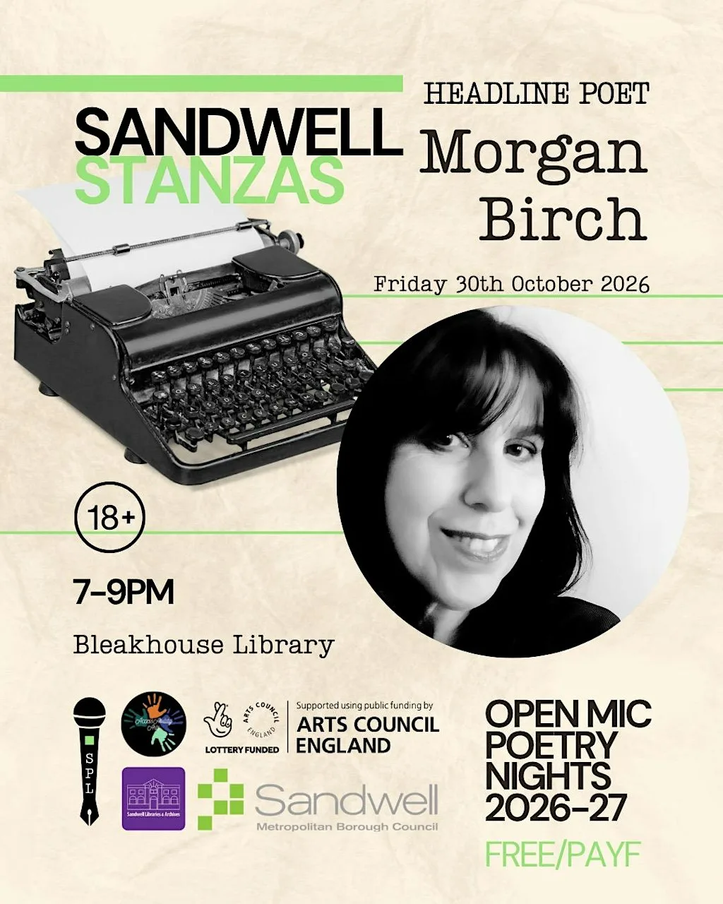 Sandwell Stanzas Open Mic Poetry Night ft. Morgan Birch at Bleakhouse Library