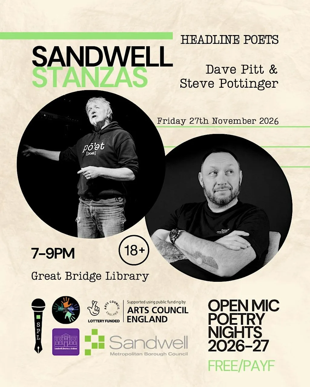 Sandwell Stanzas Open Mic ft. Dave Pitt & Steve Pottinger