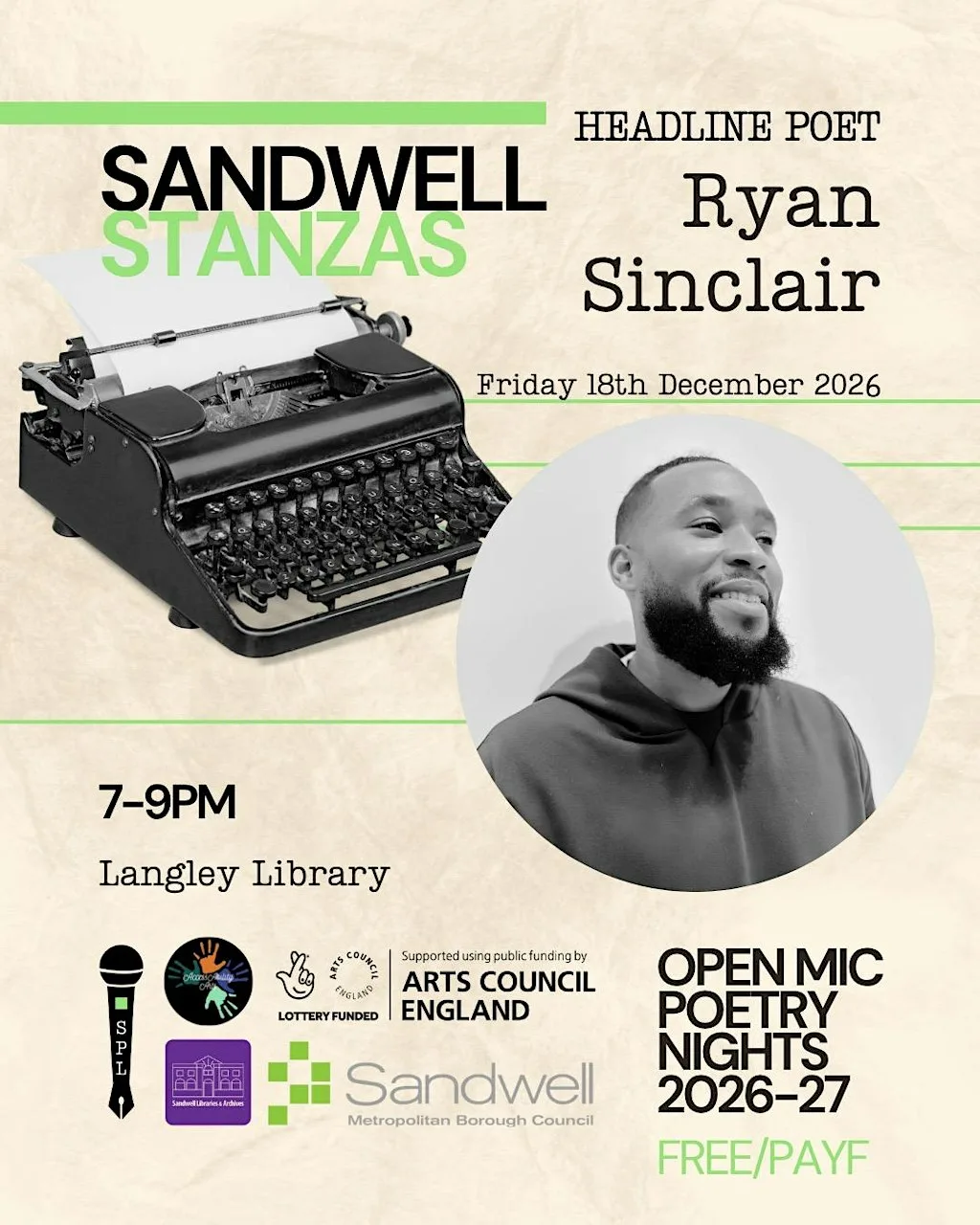 Sandwell Stanzas Open Mic Poetry Night ft. Ryan Sinclair