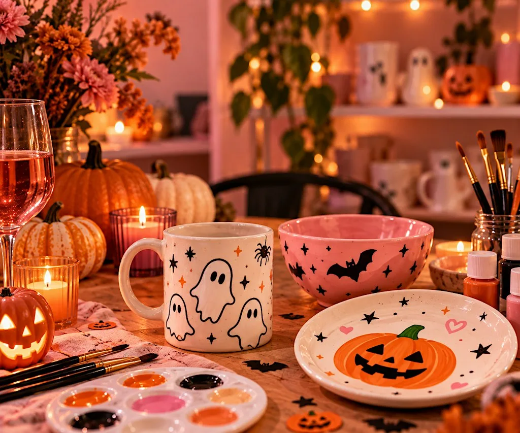 Halloween Pottery Sip & Paint at The Little Pottery Painting Co.