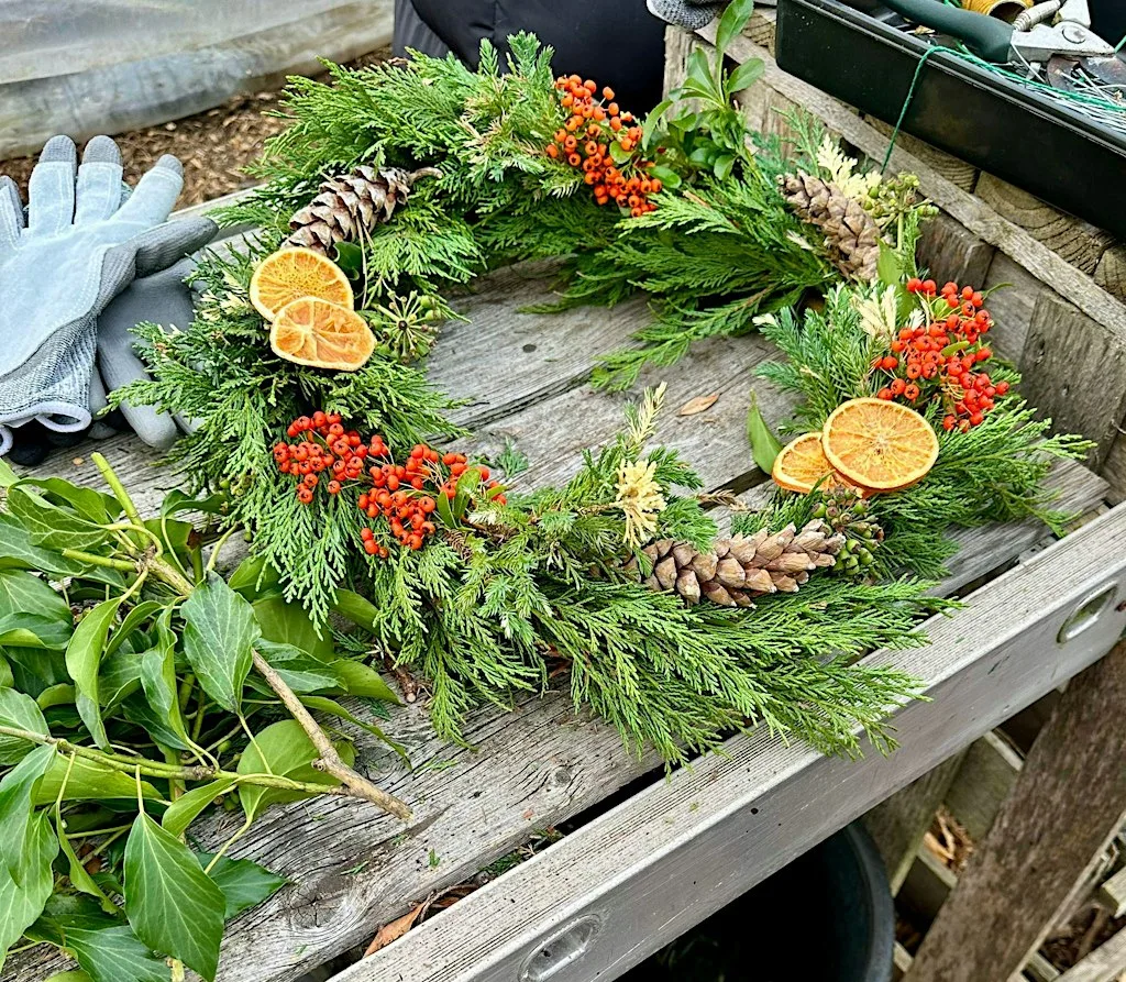 Festive Wreath Making Work Shop at Winterley Lane Allotments