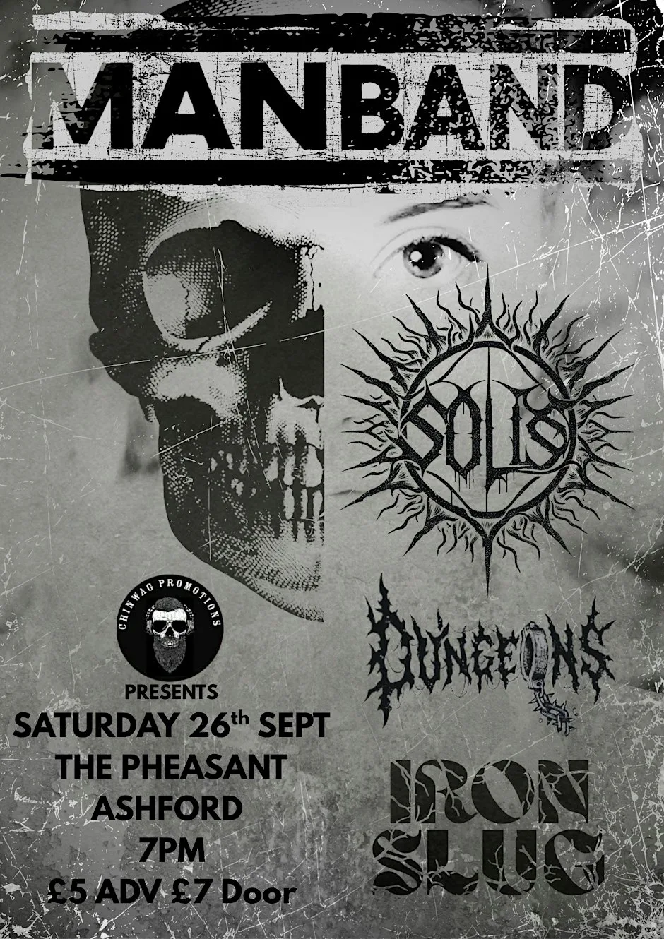 Man Band, Solis, Dungeons, Iron Slug at The Pheasant, Ashford at Pheasant