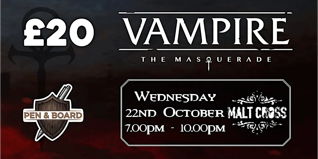 Vampire the Masquerade at the Malt Cross Nottingham at Malt Cross