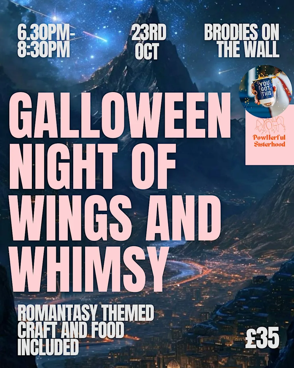 Galloween Night of Wings and Whimsy at Brodies Coffee - On The Wall