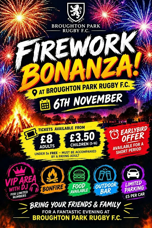 Broughton Park Fireworks 2026 at Broughton Park RUFC