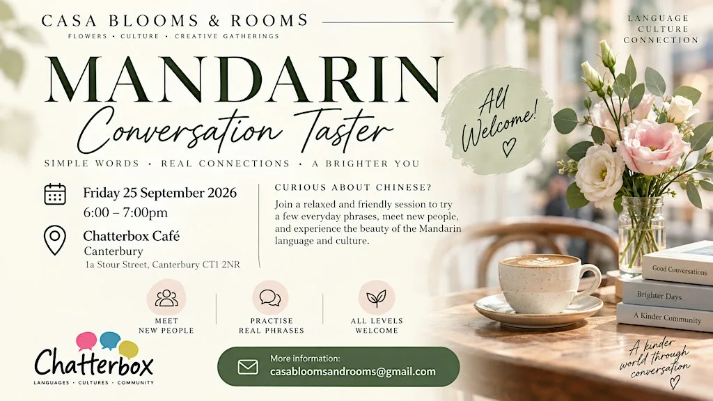 Mandarin Conversation Taster – Canterbury at Chatterbox