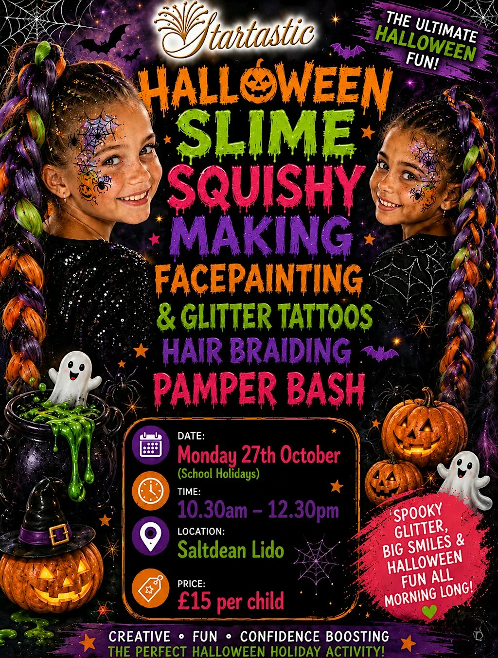Halloween Slime, Squishy Making, Hair Braiding Pamper Bash